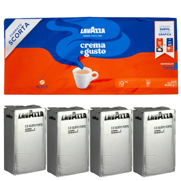 LAVAZZA Crema E Gusto Forte Ground Coffee 1kg (250g 4 packs)