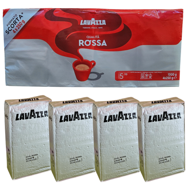 Ground Coffee LAVAZZA Qualita Rossa Pure Soluble 1Kg (250g 4 Packs)