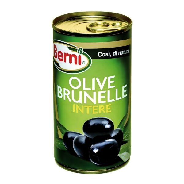Black Olives Unpitted (whole olive) Berni 350g